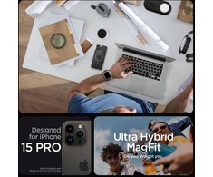 Spigen Ultra Hybrid (MagFit) dėklas skirtas Apple iPhone 15 Pro, Grafito spalvos