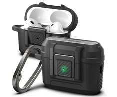 Dėklas Spigen Lock Fit, matinė juoda - AirPods Pro 2