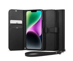 Dėklas Spigen Wallet S, juodos spalvos – Apple iPhone 14