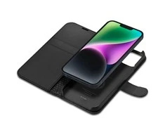 Dėklas Spigen Wallet S, juodos spalvos – iPhone 14