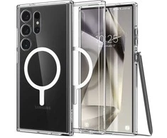 Spigen Ultra Hybrid Onetap Ring dėklas, skirtas Samsung Galaxy 24 Ultra baltos spalvos