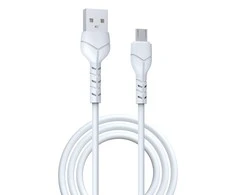 USB kabelis Devia Kintone microUSB 1.0m baltas 5V 2.1A