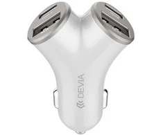 Devia automobilinis įkroviklis Extreme Metal PD 48W 2x USB 2x USB-C sidabro spalvos