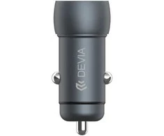 Devia automobilinis įkroviklis Extreme PD QC 3.0 30W + 18W 1x USB 1x USB-C pilkos spalvos