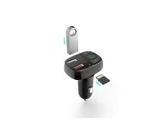 Devia siųstuvas FM Smart Bluetooth MP3 automobilinis įkroviklis PD 30W 1x USB-C 2x USB 3A juodas