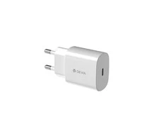 Devia laidinis įkroviklis Rocket PD 20W 1x USB-C baltos spalvos + kabelis USB-C - Lightning