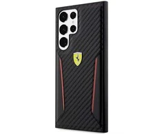 Samsung Galaxy S23 Plus Ferrari dėklas Carbon Contrast Edges (FEHCS23MNPYK) juodos spalvos