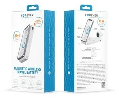 Forever MAWC-300 magnetinis belaidis įkroviklis Qi2 15W sidabro spalvos