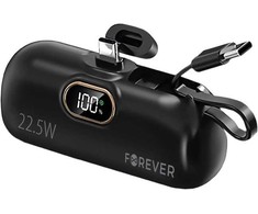 Telforceone Forever mini power bank MTB-100 22.5W 5000 mAh USB C juodos spalvos