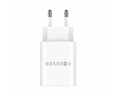 Forever TC-07-30AC PD QC įkroviklis 1x USB-C 1x USB 30W baltos spalvos + USB-C - USB-C kabelis 60W