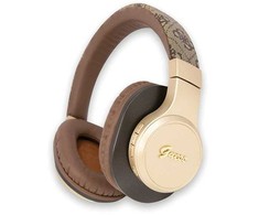 Guess Bluetooth on-ear ausinės GUBH604GEMW rudos spalvos 4G Script