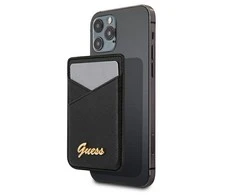 Dėklas GUESS WALLET CASE FOR MAGSAFE 4G GRAY CARDS Juodas