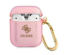 Apple AirPods Guess Glitter Collection (GUA2UCG4GP) ausinių dėklas rožinės spalvos