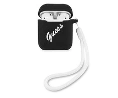 Apple AirPods Guess silikoninis Vintage (GUACA2LSVSBW) ausinių dėklas juodos spalvos