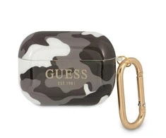 Apple AirPods Pro Guess Camo Collection (GUAPUCAMG) ausinių dėklas juodos spalvos