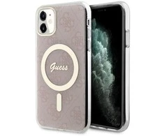 Apple iPhone 11 Guess dėklas 4G MagSafe (GUHMN61H4STP) rožinės spalvos