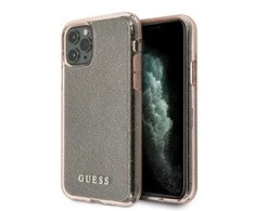 GUESS kietas dėklas blizgučiais GUHCN58PCGLPI IPHONE 11 PRO Rožinis