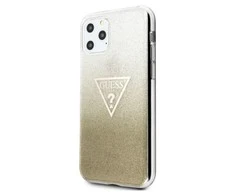 Guess GUHCN65SGTLGO iPhone 11 Pro Max auksinis/auksinis kietas dėklas Glitter Triangle