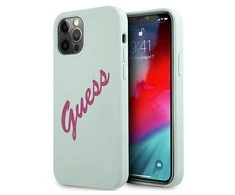 Dėklas GUESS HARDCASE GUHCP12MLSVSBF SILICONE VINTAGE IPHONE 12/12 PRO FUCHSIA/MINT