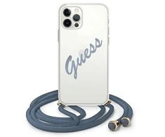 Apple iPhone 12 Pro Max Guess dėklas Script Vintage (GUHCP12LCRTVSBL) mėlynos spalvos