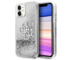 Apple iPhone 12 Pro Max Guess dėklas 4G Big Liquid Glitter (GUHCP12LLG4GSI) sidabrinės spalvos