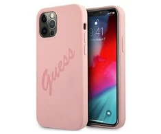 Apple iPhone 12 Pro Max Guess dėklas Script Vintage (GUHCP12LLSVSPI) rožinės spalvos