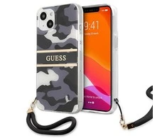 Apple iPhone 13 Guess dėklas Camo Strap Collection (GUHCP13MKCABBK) juodos spalvos
