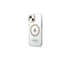 Apple iPhone 13 Guess Dėklas Metal Outline Magsafe rožinės spalvos