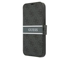Dėklas GUESS GUBKP13S4GDGRON IPHONE 13 MINI 5.4 "GRAY/GRAY BOOK 4G STRIPE