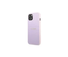 Dėklas Apple iPhone 13 Mini Guess Saffiano Hot Stamp &amp; Metal Logo (GUHCP13SPSASBPU) violetinės spalvos
