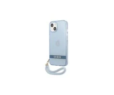Apple iPhone 13 Mini Guess dėklas Translucent Stap (GUHCP13SHTSGSB) mėlynos spalvos