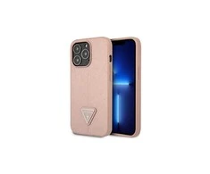 Dėklas GUESS GUHCP13LPSATLP IPHONE 13 PRO / 13 6.1 "Rožinis / Rožinis HARDCASE SAFFIANOTRIANGLE LOGO