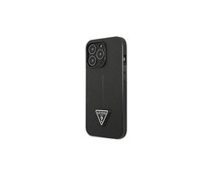 Dėklas Guess GUHCP13LPSATLK iPhone 13 Pro / 13 6,1" juodas/juodas kietas SaffianoTriangle logotipas
