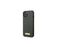 Apple iPhone 13 Pro Guess Dėklas silikoninis Logo Plate MagSafe (GUHMP13LSPLA) žalios spalvos