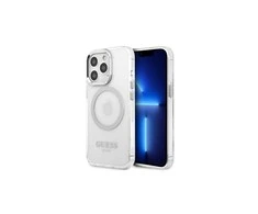 Apple iPhone 13 Pro Guess Dėklas Metal Outline Magsafe (GUHMP13LHTRMS) sidabrinės spalvos