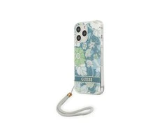 Apple iPhone 13 Pro Guess dėklas Flower Strap (GUHCP13LHFLSN) žalios spalvos