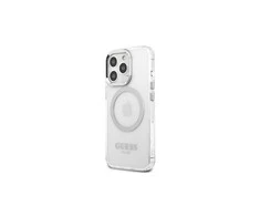 Apple iPhone 13 Pro Guess Dėklas Metal Outline Magsafe (GUHMP13LHTRMS) sidabrinės spalvos