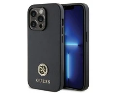 Dėklas Apple iPhone 13 Pro Guess 4G Strass Metal Logo (GUHCP13LPS4DGPK) juodos spalvos