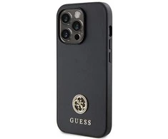 Dėklas Apple iPhone 13 Pro Guess 4G Strass Metal Logo (GUHCP13LPS4DGPK) juodos spalvos