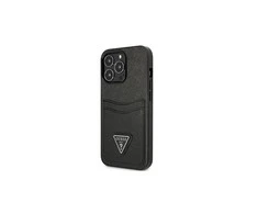 Dėklas Guess GUHCP13LPSATPK iPhone 13 Pro / 13 6,1" juoda/juodas hardcase SaffianoTriangle Logo Cardslot