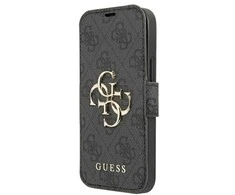 Dėklas Guess GUBKP13X4GMGGR Apple iPhone 13 Pro Max 6,7″ pilkos spalvos book 4G Big Metal Logo