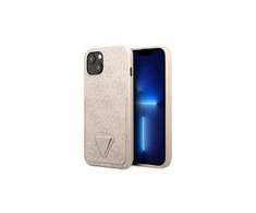 Apple iPhone 13 Pro Max Guess dėklas 4G Triangle Logo Cardslot (GUHCP13XP4TPP) rožinės spalvos