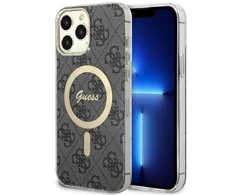 Apple iPhone 13 Pro Max Guess dėklas 4G MagSafe (GUHMP13XH4STK) juodos spalvos