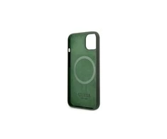 Apple iPhone 13 Pro Max Guess Dėklas silikoninis Logo Plate MagSafe (GUHMP13XSPLA) žalios spalvos