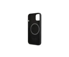 Guess GUHMP13XSPLK Apple iPhone 13 Pro Max 6,7″ juodos spalvos kietas dėklas Silicone Logo Plate MagSafe