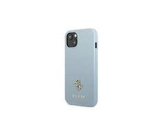 Apple iPhone 13 Pro Max Guess dėklas Saffiano 4G Small Metal Logo (GUHCP13XPS4MB) mėlynos spalvos