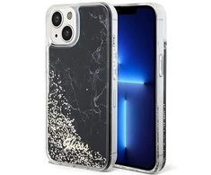 Apple iPhone 14 Guess dėklas Liquid Glitter Marble (GUHCP14SLCSGSGK) juodos spalvos