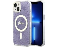 GUESS GUHMP14SH4STU IPHONE 14/15/13 6.1" VIOLETINIS / VIOLETINIS KIETAS DĖKLAS 4G MAGSAFE