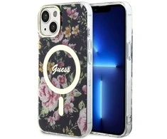 Apple iPhone 14 Guess dėklas Flower MagSafe (Guhmp14shcfwsk) juodos spalvos