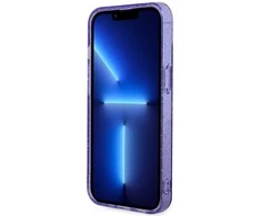 Apple iPhone 14 Guess dėklas Glitter Gold MagSafe (GUHMP14SHCMCGU) violetinės spalvos